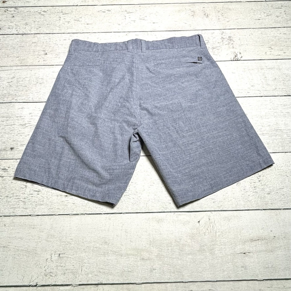 Burnside Mens Blue Chino Flat Front Shorts Stretch Pockets BH9823S Size 33 - Picture 6 of 6